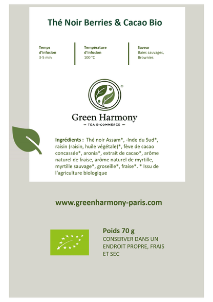 Thé Noir Berries & Cacao Bio
